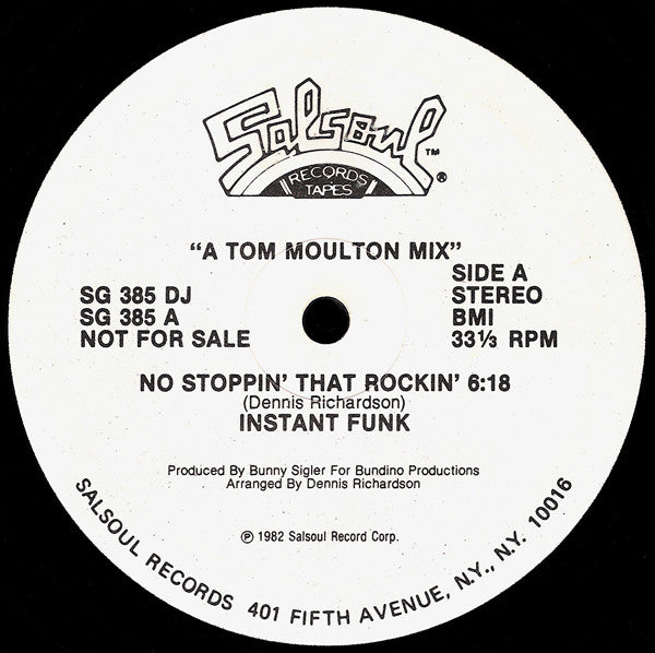 Instant Funk - No Stoppin' That Rockin' (12" Single, Promo)