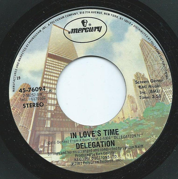 Delegation - In Love's Time / Turn On To City Life (7" Single)