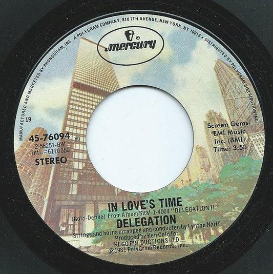 Delegation - In Love's Time / Turn On To City Life (7" Single)