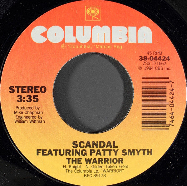 Scandal Featuring Patty Smyth - The Warrior (7" Single)