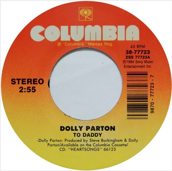 Dolly Parton - To Daddy (7" Single)