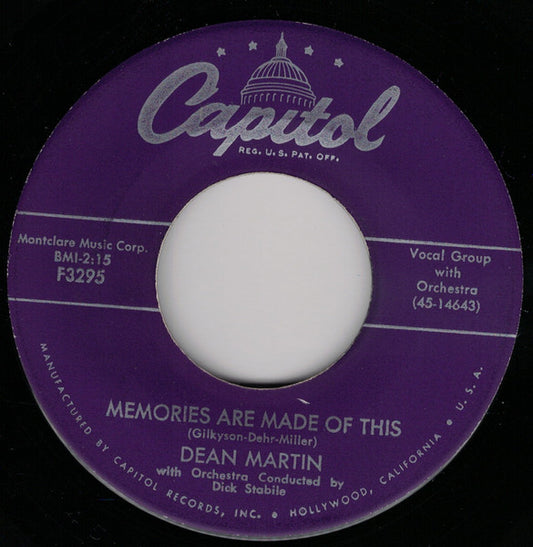 Dean Martin - Memories Are Made Of This / Change Of Heart
