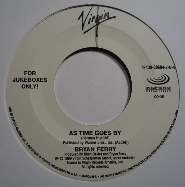 Bryan Ferry - As Time Goes By / Falling In Love Again (7" Single)