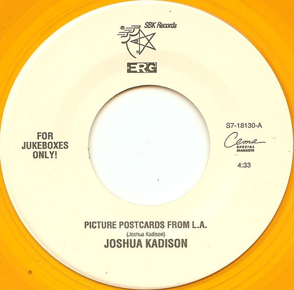 Joshua Kadison - Picture Postcards From L.A. / Jessie (7" Single, Yellow vinyl)