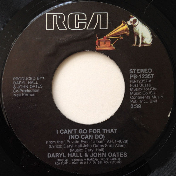 Daryl Hall & John Oates - I Can't Go For That (No Can Do) (7" Single)