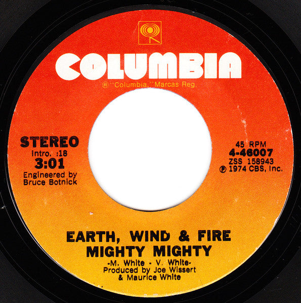 Earth, Wind & Fire - Mighty Mighty / Drum Song (7" Single)