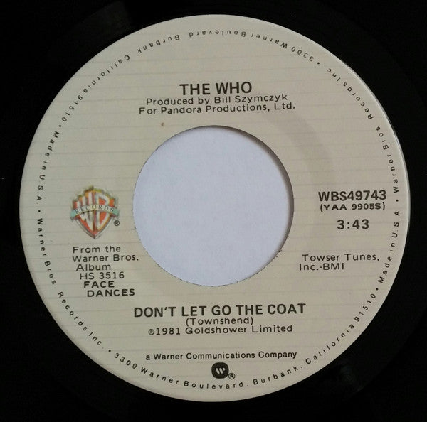 The Who - Don't Let Go The Coat (7" Single)