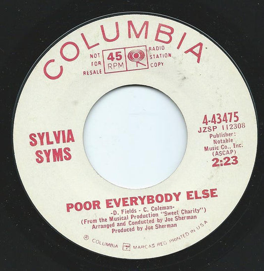 Sylvia Syms - Poor Everybody Else / There's Gotta Be… (7" Single, Promo)