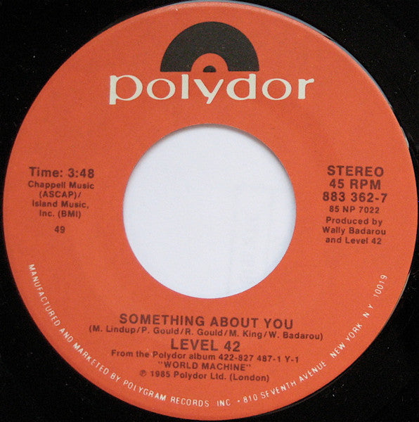 Level 42 - Something About You (7" Single)