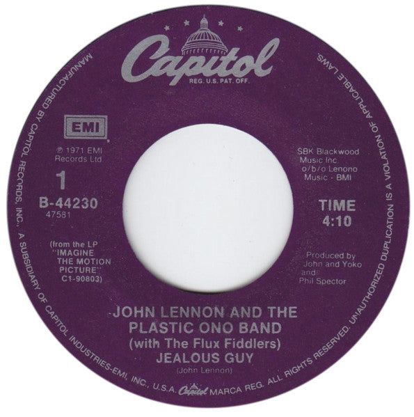 John Lennon & The Plastic Ono Band - Jealous Guy / Give Peace A Chance (7")