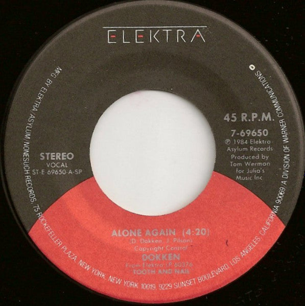 Dokken - Alone Again (7" Single)