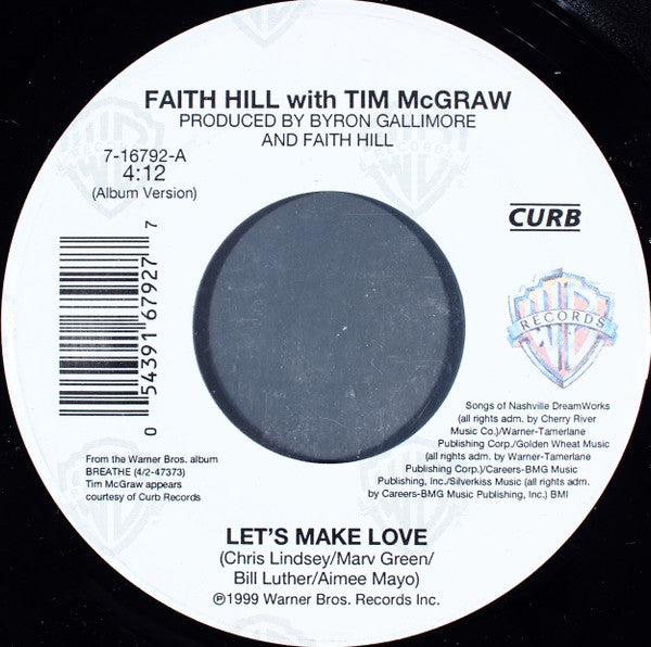 Faith Hill With Tim McGraw - Let's Make Love (7" Single)