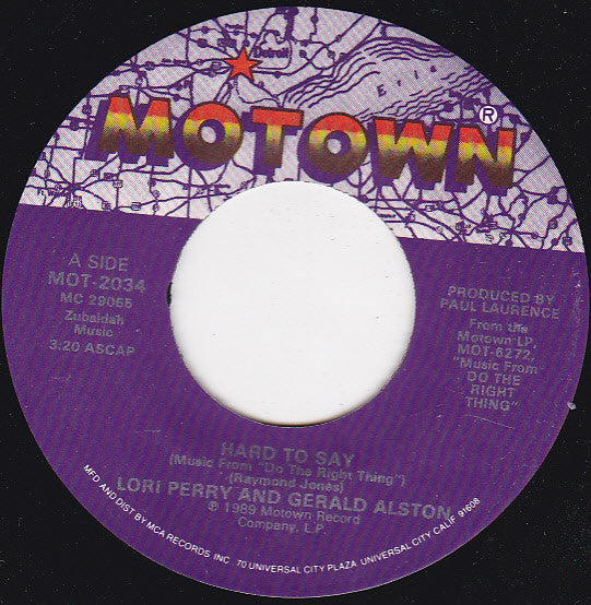 Lori Perry & Gerald Alston / Keith John - Hard To Say / Why Don't We Try (7")