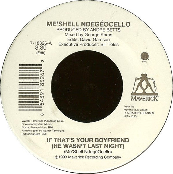 Me'Shell NdegeOcello - If That's Your Boyfriend (7" Single)