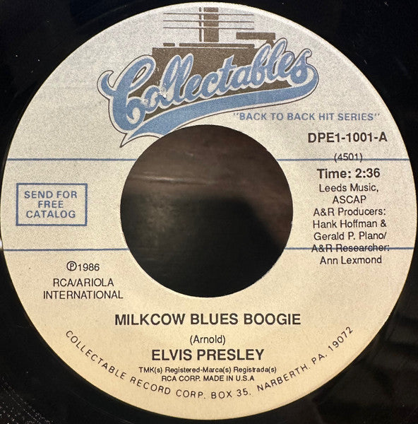 Elvis Presley - Milkcow Blues Boogie / You're A Heartbreaker (7" Single)