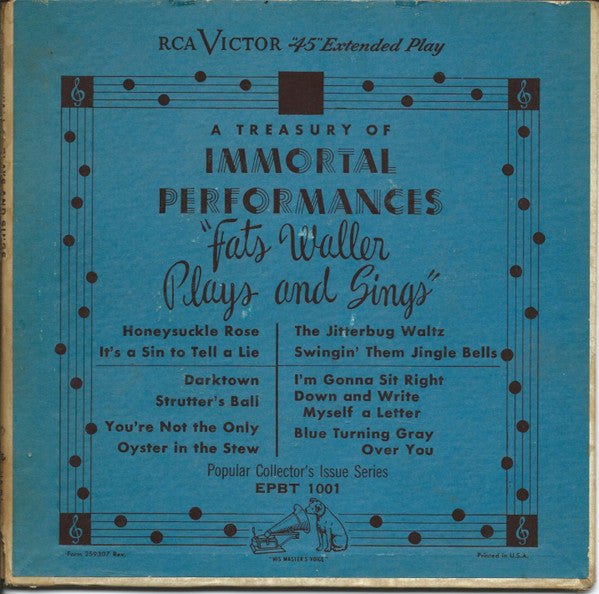 Fats Waller - "Fats Waller Plays And Sings"