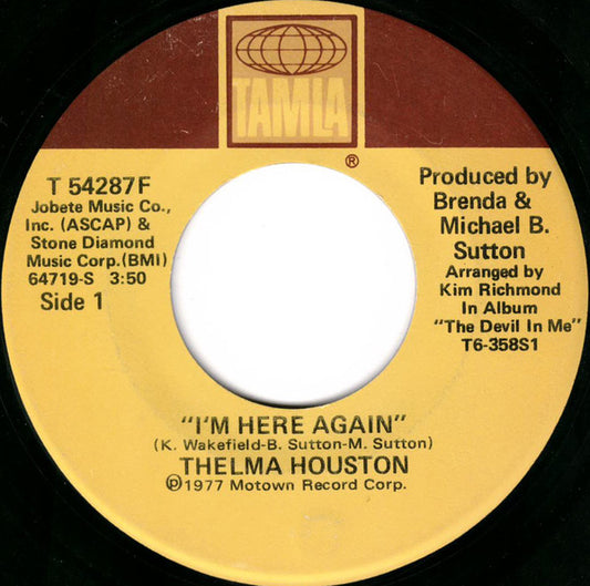 Thelma Houston - I'm Here Again (7" Single)