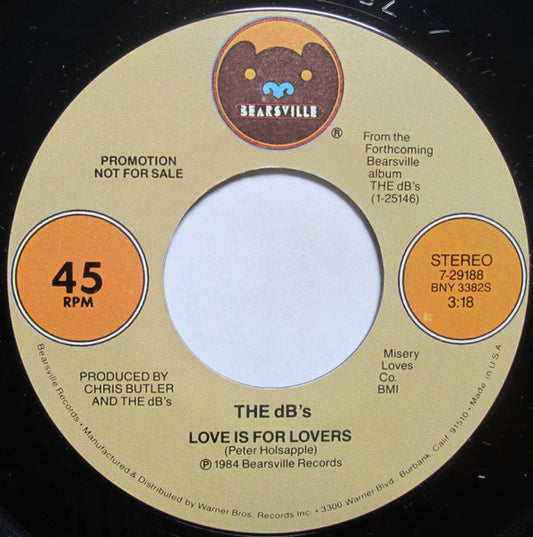 The dB's - Love Is For Lovers (7" Single, Promo)