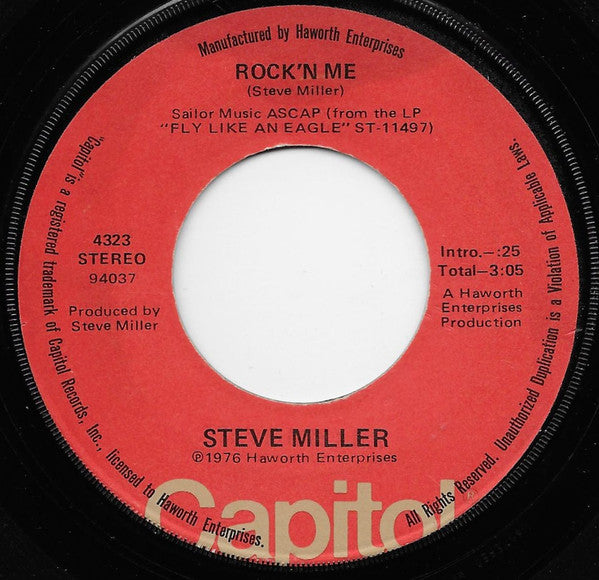 Steve Miller - Rock 'N Me / Living In The U.S.A. (7" Single)