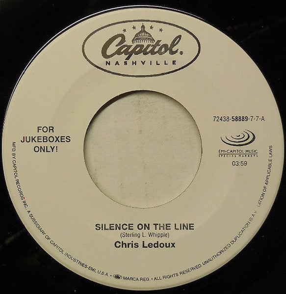 Chris LeDoux - Silence On The Line (7" Single)