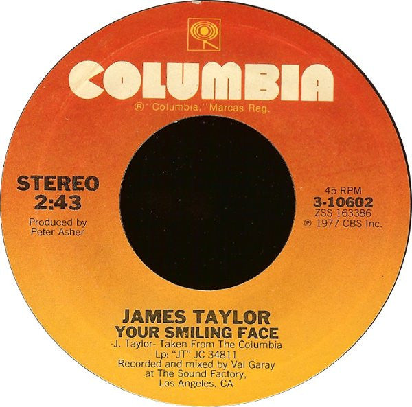 James Taylor - Your Smiling Face (7" Single)
