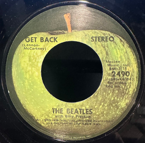 The Beatles With Billy Preston - Get Back (7" Single)
