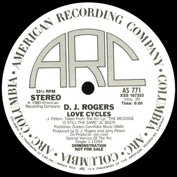 D. J. Rogers - Love Cycles (12" Single)