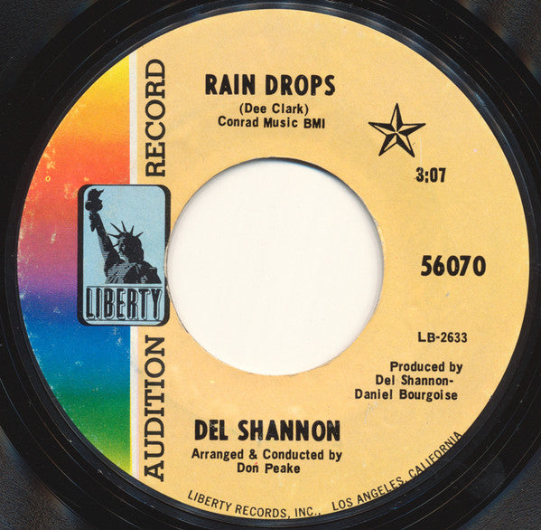 Del Shannon - Rain Drops (7" Single, Promo)