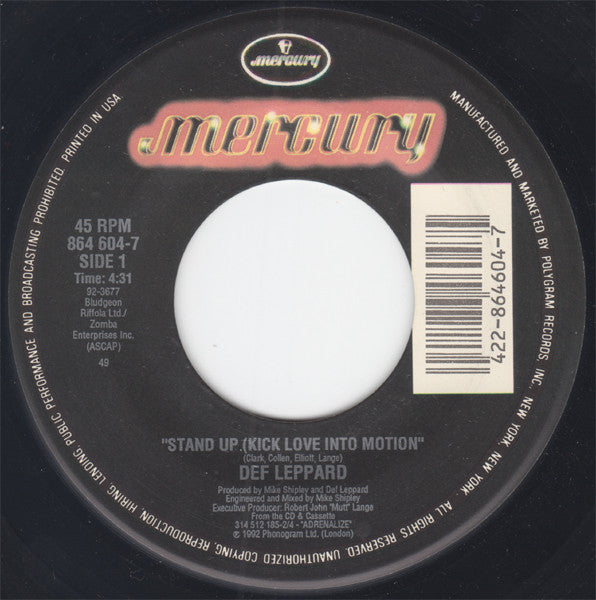 Def Leppard - Stand Up (Kick Love Into Motion) (7" Single)