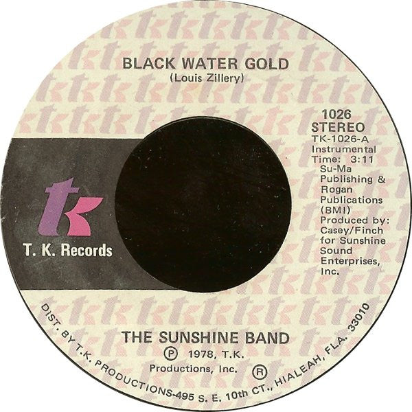 The Sunshine Band - Black Water Gold (7" Single)