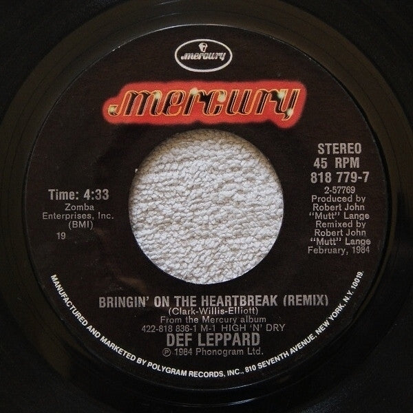 Def Leppard - Bringin' On The Heartbreak (Remix) (7" Single)