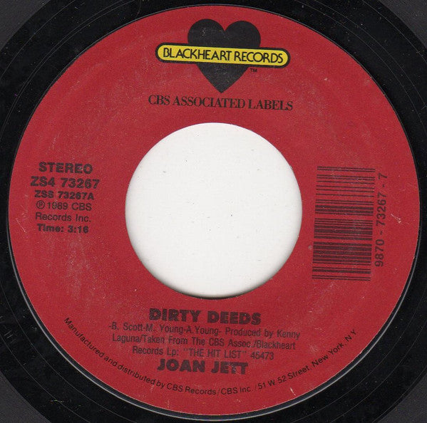 Joan Jett - Dirty Deeds (7" Single)