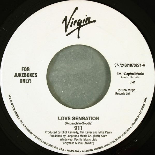 911 - Love Sensation / A Night To Remember (7" Single)