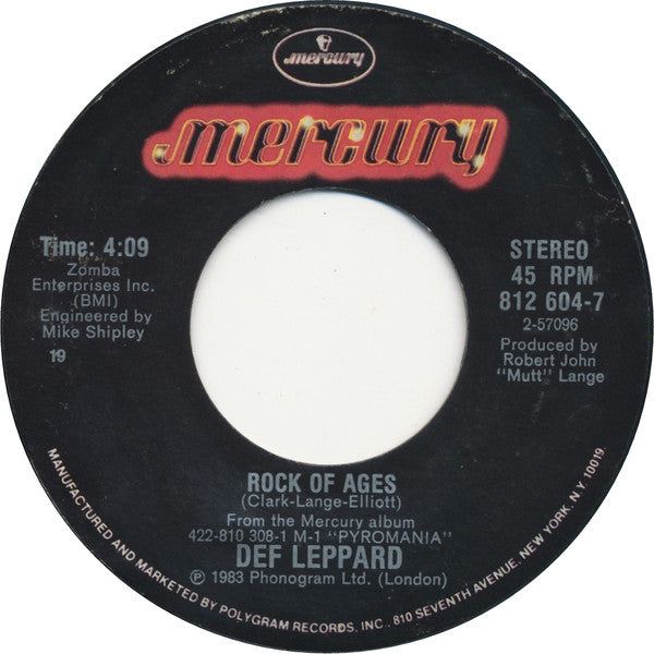 Def Leppard - Rock Of Ages (7" Single)