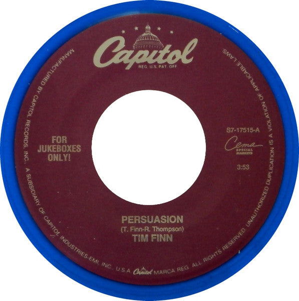 Tim Finn - Persuasion (7" Single, Blue vinyl)