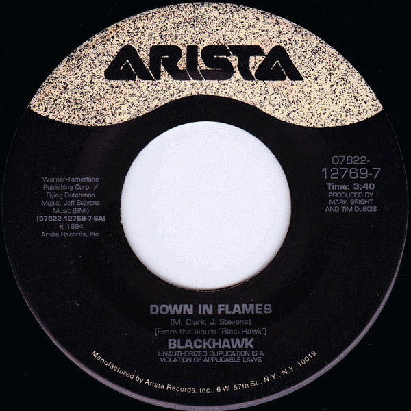 Blackhawk - Down In Flames (7" Single)