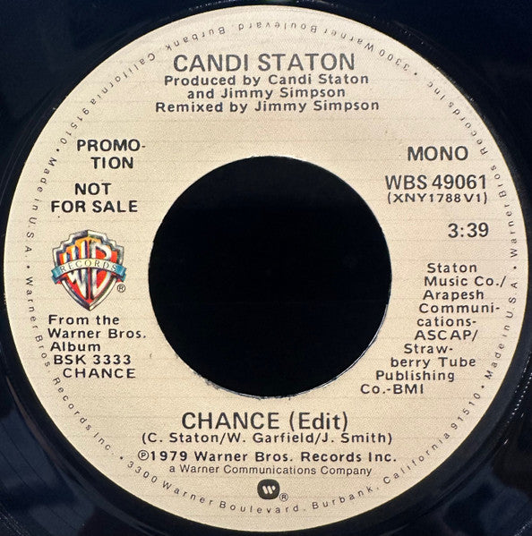 Candi Staton - Chance (7" Single, Promo)