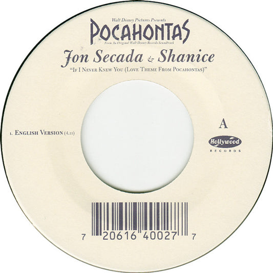 Jon Secada & Shanice - If I Never Knew You (From Pocahontas) (7" Single)