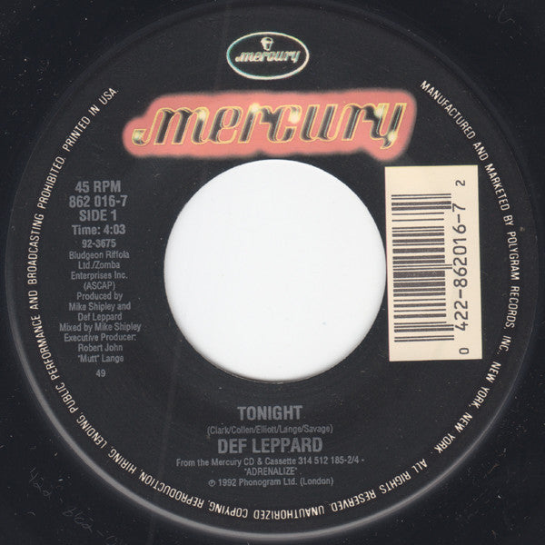 Def Leppard - Tonight (7" Single)