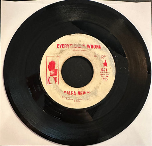 Diana Newby - Everything's Wrong / The Boy Don't Stand… (7" Single, Promo)
