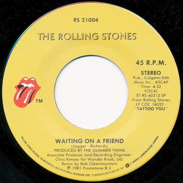 The Rolling Stones - Waiting On A Friend (7" Single)