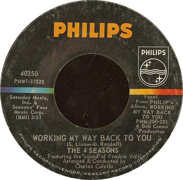 The Four Seasons - Working My Way Back To You / Too Many Memories