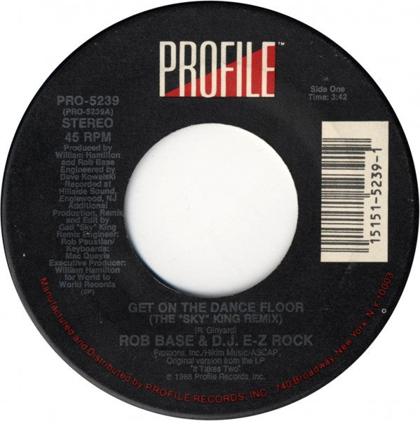 Rob Base & DJ E-Z Rock - Get On The Dance Floor (7" Single)