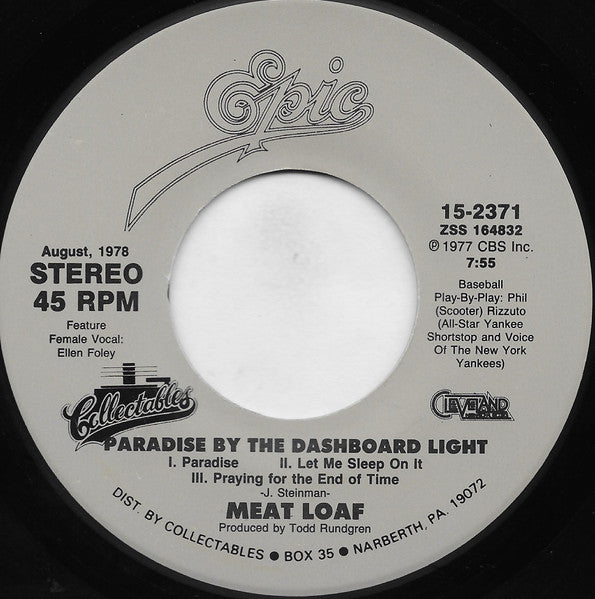 Meat Loaf - Two Out Of Three Ain't Bad / Paradise By… (7" Single)
