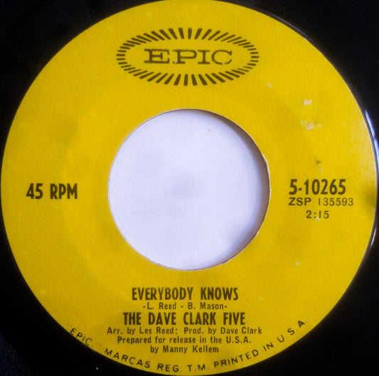 The Dave Clark Five - Everybody Knows / Inside And Out (7" Single)