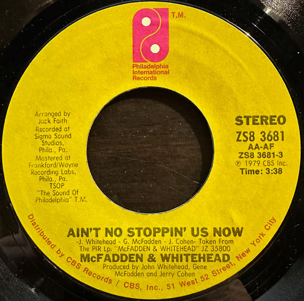 McFadden & Whitehead - Ain't No Stoppin' Us Now (7" Single)