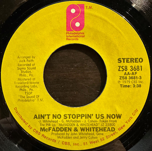 McFadden & Whitehead - Ain't No Stoppin' Us Now (7" Single)