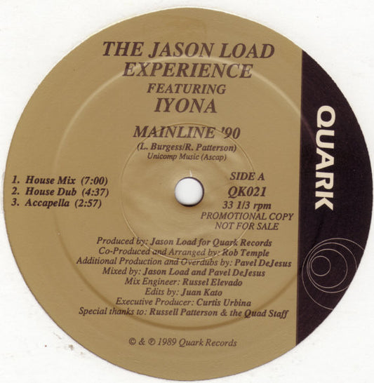 Jason Load Featuring Iyona - Mainline '90 (12" Single, Promo)