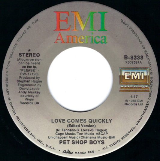 Pet Shop Boys - Love Comes Quickly (7" Single)