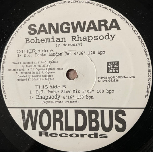 Sangwara - Bohemian Rhapsody (12", Single, Import)